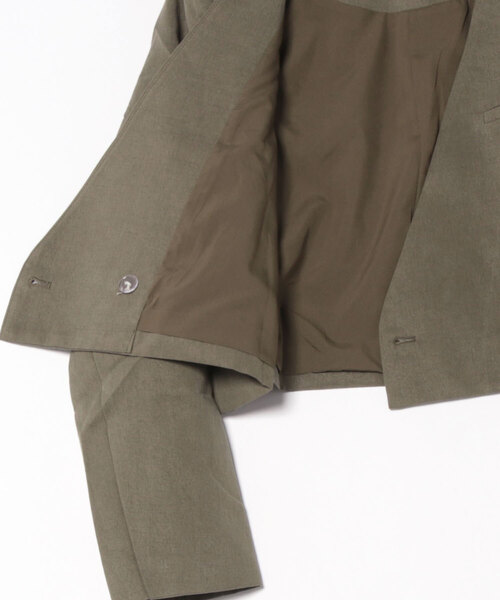 aimoha(アイモハ)の「クロップドジャケット(テーラードジャケット・レディース・グレー/チョコ・FREE)」の4枚目の写真