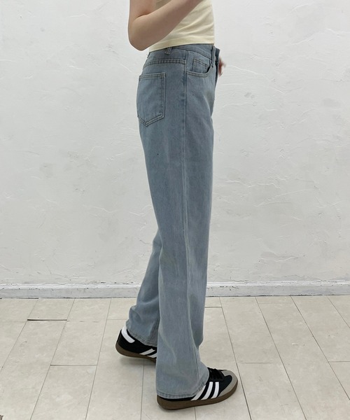 Teem Store(チームストア)の「セミワイドシンプルストレートデニムパンツ(デニムパンツ・レディース・チャコール/ブラック/ブルー/ライトブルー/ホワイト・S/L/M)」の18枚目の写真