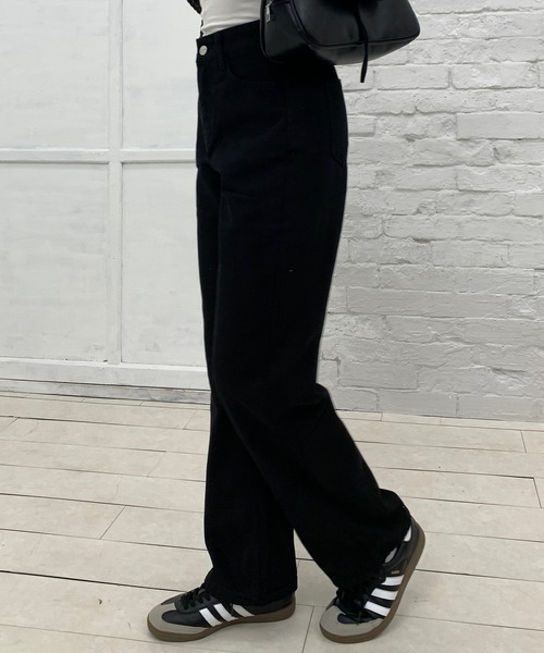 Teem Store(チームストア)の「セミワイドシンプルストレートデニムパンツ(デニムパンツ・レディース・チャコール/ブラック/ブルー/ライトブルー/ホワイト・S/L/M)」の13枚目の写真