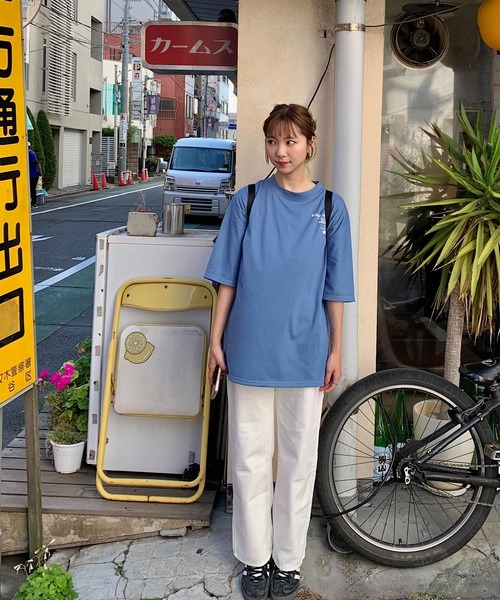 Teem Store(チームストア)の「セミワイドシンプルストレートデニムパンツ(デニムパンツ・レディース・チャコール/ブラック/ブルー/ライトブルー/ホワイト・S/L/M)」の7枚目の写真
