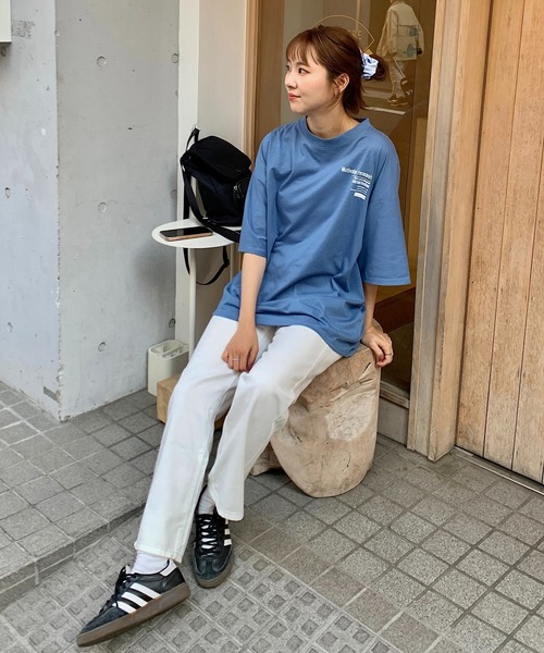 Teem Store(チームストア)の「セミワイドシンプルストレートデニムパンツ(デニムパンツ・レディース・チャコール/ブラック/ブルー/ライトブルー/ホワイト・S/L/M)」の9枚目の写真