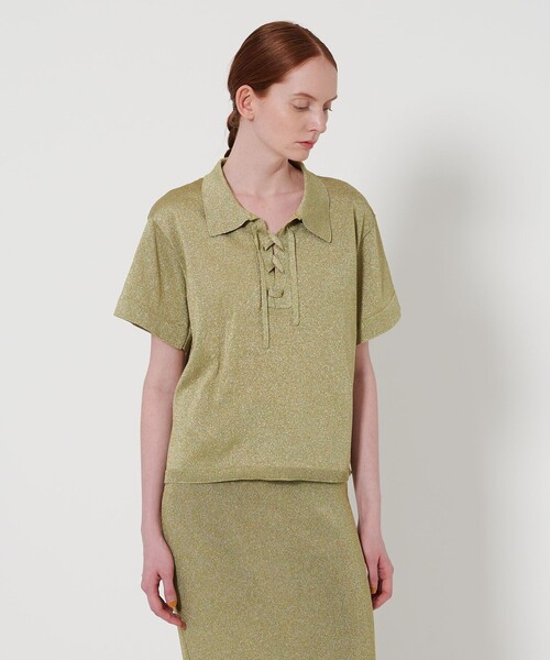 セール】＜WANDERUNG × Steven Alan＞GLLITER SHORT SLEEVE