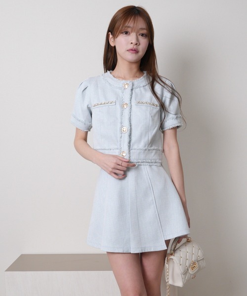 LIPSERVICE（リップサービス）の「サマーツイードプリーツスカート（スカート・レディース・その他1/アイボリー/ブルー/ブラック・S/M）」の15枚目の写真