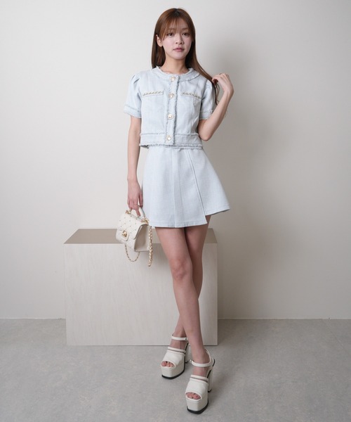 LIPSERVICE（リップサービス）の「サマーツイードプリーツスカート（スカート・レディース・その他1/アイボリー/ブルー/ブラック・S/M）」の18枚目の写真