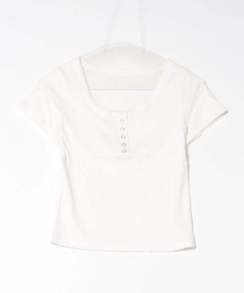 Coo+i(クーイ)の「半袖スリムカットソー(Tシャツ/カットソー・レディース・ブラック/ホワイト/チャコールグレー・FREE)」の8枚目の写真