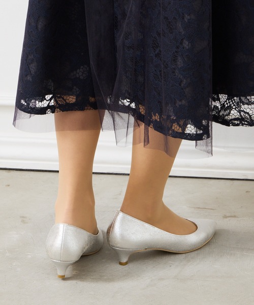 美シルエット◎モデロ ローヒール パンプス セール】箔加工ローヒールパンプス(パンプス)|AIMER(エメ