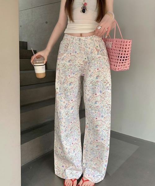 セール】【portulaca】お魚総柄パンツ（その他パンツ）｜almo（アルモ