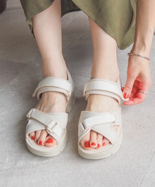 やわらかソールベルクロスポーツサンダル