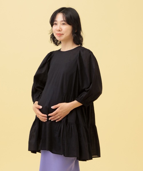 MAYページ セール】【産前・産後対応】マタニティ／ティアードブラウス 290806