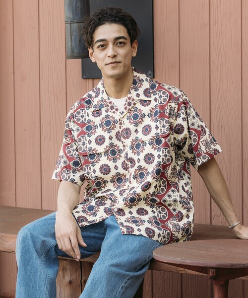 FREAK'S STORE（フリークスストア）の「FREAK’S STORE/フリークスストア インド製 リラックスフィット バティック柄プリント オープンカラーシャツ ショートスリーブ 小紋柄（シャツ/ブラウス・メンズ・オフホワイト/ネイビー/ブラウン・MEDIUM/LARGE）」の18枚目の写真