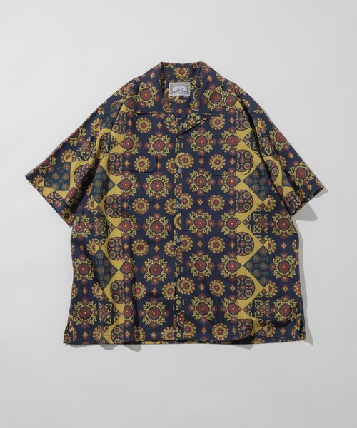 FREAK'S STORE（フリークスストア）の「FREAK’S STORE/フリークスストア インド製 リラックスフィット バティック柄プリント オープンカラーシャツ ショートスリーブ 小紋柄（シャツ/ブラウス・メンズ・オフホワイト/ネイビー/ブラウン・MEDIUM/LARGE）」の5枚目の写真