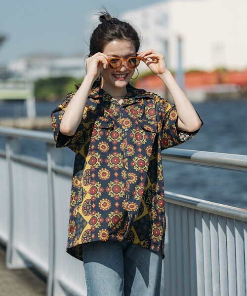 FREAK'S STORE（フリークスストア）の「FREAK’S STORE/フリークスストア インド製 リラックスフィット バティック柄プリント オープンカラーシャツ ショートスリーブ 小紋柄（シャツ/ブラウス・メンズ・オフホワイト/ネイビー/ブラウン・MEDIUM/LARGE）」の12枚目の写真
