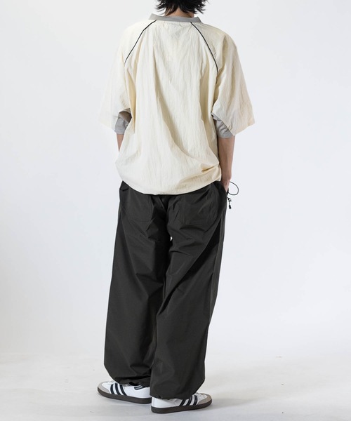 JOHN'S CLOSET（ジョンズクローゼット）の「【13】ユニフォームデザイン ナイロンワッシャー 半袖プルオーバー（その他トップス・メンズ・ネイビー/ブラック/オフホワイト・MEDIUM/LARGE）」の19枚目の写真