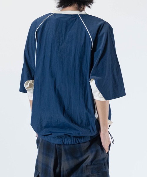 JOHN'S CLOSET（ジョンズクローゼット）の「【13】ユニフォームデザイン ナイロンワッシャー 半袖プルオーバー（その他トップス・メンズ・ネイビー/ブラック/オフホワイト・MEDIUM/LARGE）」の10枚目の写真