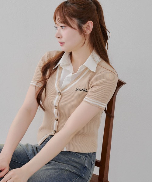 Another Branch olive des olive(アナザーブランチオリーブデオリーブ)の「2WAYドッキングカーデ(カーディガン/ボレロ・レディース・グレー/ベージュ/ネイビー・FREE)」の1枚目の写真