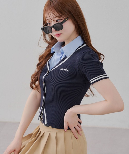 Another Branch olive des olive(アナザーブランチオリーブデオリーブ)の「2WAYドッキングカーデ(カーディガン/ボレロ・レディース・グレー/ベージュ/ネイビー・FREE)」の3枚目の写真