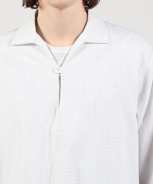 TOMORROWLAND （トゥモローランド）の「コットン プルオーバーシャツ（シャツ/ブラウス・メンズ・ブルー系その他2/ホワイト系その他・L/M/S）」の7枚目の写真