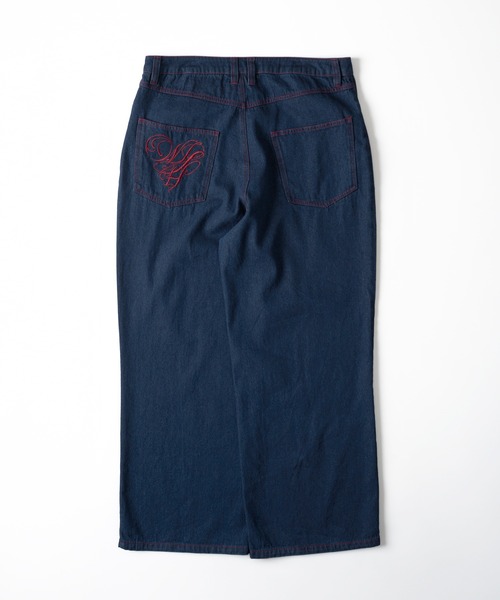 WISH FOR EVER（ウィッシュフォーエバー）の「HEART DESIGN WIDE DENIM / ハートデザインワイドデニム（デニムパンツ・メンズ・ブラック/グレー/インディゴブルー・MEDIUM/SMALL/LARGE）」の8枚目の写真