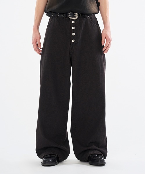 WISH FOR EVER（ウィッシュフォーエバー）の「HEART DESIGN WIDE DENIM / ハートデザインワイドデニム（デニムパンツ・メンズ・ブラック/グレー/インディゴブルー・MEDIUM/SMALL/LARGE）」の16枚目の写真