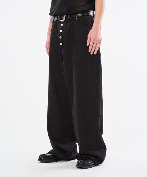 WISH FOR EVER（ウィッシュフォーエバー）の「HEART DESIGN WIDE DENIM / ハートデザインワイドデニム（デニムパンツ・メンズ・ブラック/グレー/インディゴブルー・MEDIUM/SMALL/LARGE）」の17枚目の写真