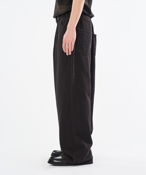 WISH FOR EVER（ウィッシュフォーエバー）の「HEART DESIGN WIDE DENIM / ハートデザインワイドデニム（デニムパンツ・メンズ・ブラック/グレー/インディゴブルー・MEDIUM/SMALL/LARGE）」の18枚目の写真