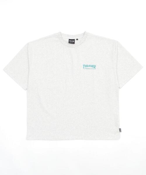 THRASHER(スラッシャー)の「WEGO/THRASHER MULTI LOGO T(Tシャツ/カットソー・メンズ・ホワイト/アッシュグレー・MEDIUM/LARGE)」の2枚目の写真