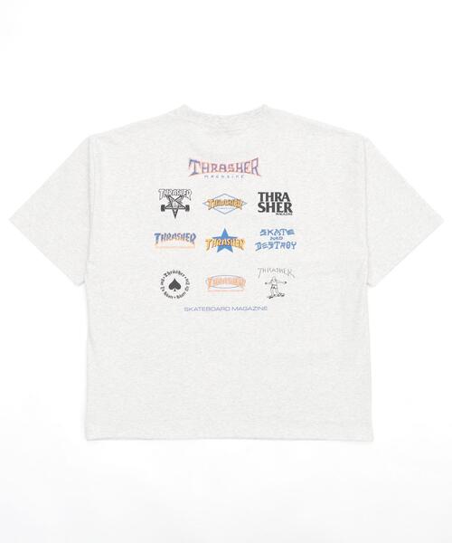 THRASHER(スラッシャー)の「WEGO/THRASHER MULTI LOGO T(Tシャツ/カットソー・メンズ・ホワイト/アッシュグレー・MEDIUM/LARGE)」の3枚目の写真
