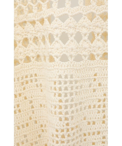 CLANE（クラネ）の「CLANE/クラネ/BACK OPEN CROCHET KNIT TOPS（Tシャツ/カットソー・レディース・アイボリー/ブラック・FREE）」の8枚目の写真