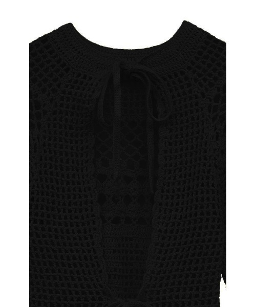 CLANE（クラネ）の「CLANE/クラネ/BACK OPEN CROCHET KNIT TOPS（Tシャツ/カットソー・レディース・アイボリー/ブラック・FREE）」の11枚目の写真