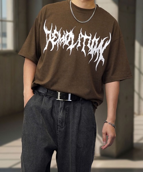Burner（バーナー）の「【GROOVY STORE】ヴィンテージ風 ワイドTシャツ（Tシャツ/カットソー・メンズ・ブラック/ホワイト/スミクロ/ネイビー系1/ダークネイビー/ブラウン系その他3/ブラック系3/ブラック系1/ライトブラック/ブラウン系その他/ブラウン系その他2/ブラック系4/ブラック系2/ブラック系/ブラック系5/ブラウン系その他4/ネイビー系2/ブラック系6・M/L/LL）」の14枚目の写真
