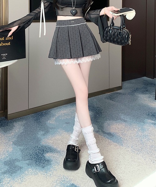 Jasmine Grandiflorum(ジャスミングランディフローラム)の「【Jasmine】バックリボンプリーツミニスカート(スカート・レディース・グレー/ブラック・MEDIUM/SMALL)」の14枚目の写真