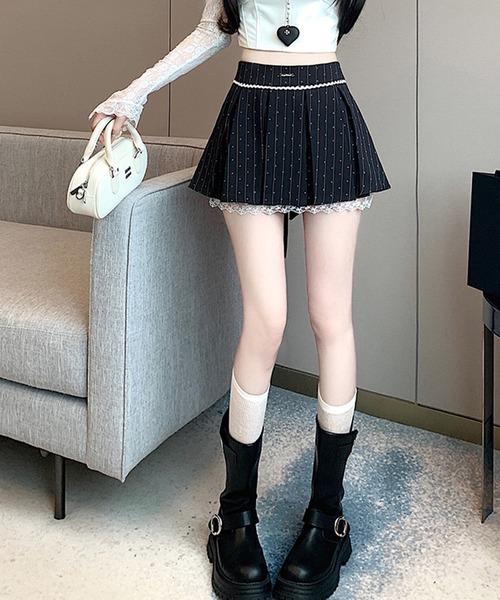 セール】【Jasmine】バックリボンプリーツミニスカート（スカート