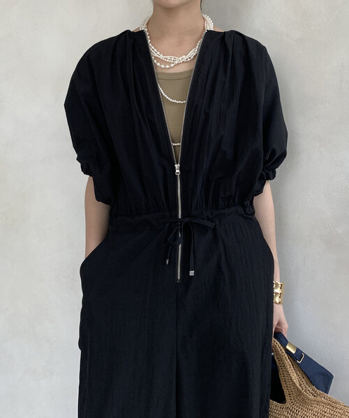 DouDou（ドゥドゥ）の「【WEB限定】袖ギャザーオールインワン（つなぎ