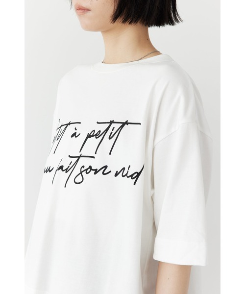 Limue(リミュ)の「プリントロゴTシャツ(Messege)(Tシャツ/カットソー・レディース・ブラック/オフホワイト・FREE)」の8枚目の写真