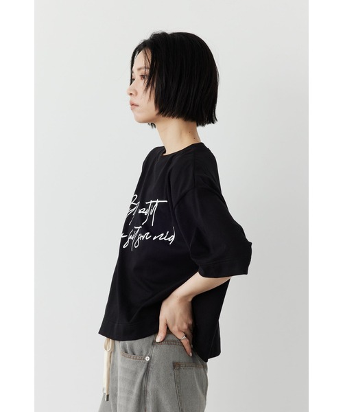 Limue(リミュ)の「プリントロゴTシャツ(Messege)(Tシャツ/カットソー・レディース・ブラック/オフホワイト・FREE)」の14枚目の写真