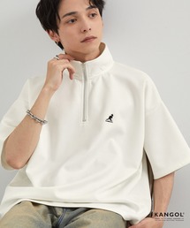 KANGOL（カンゴール）の「KANGOL/カンゴール 別注 ロゴ ワンポイント刺繍ブラッシュドハーフジップ半袖Tシャツ（Tシャツ/カットソー・メンズ）」