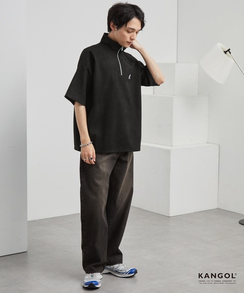 KANGOL/カンゴール 別注 ロゴ ワンポイント刺繍ブラッシュドハーフ