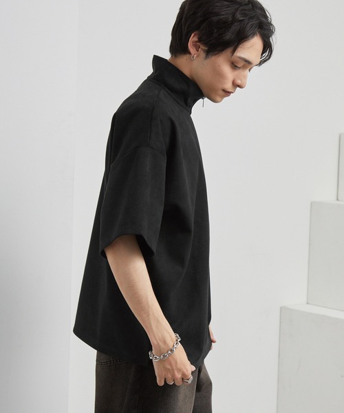 KANGOL（カンゴール）の「KANGOL/カンゴール 別注 ロゴ ワンポイント刺繍ブラッシュドハーフジップ半袖Tシャツ（Tシャツ/カットソー・メンズ・ダークグレー/ブラック/ライトグレー/オフホワイト/ネイビー・M/L/S）」の15枚目の写真