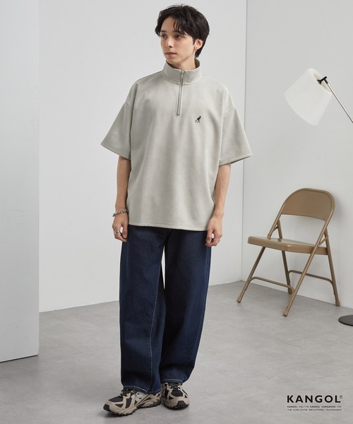 KANGOL/カンゴール 別注 ロゴ ワンポイント刺繍ブラッシュドハーフ