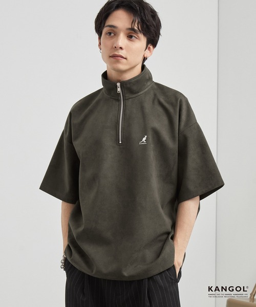 KANGOL/カンゴール 別注 ロゴ ワンポイント刺繍ブラッシュドハーフ