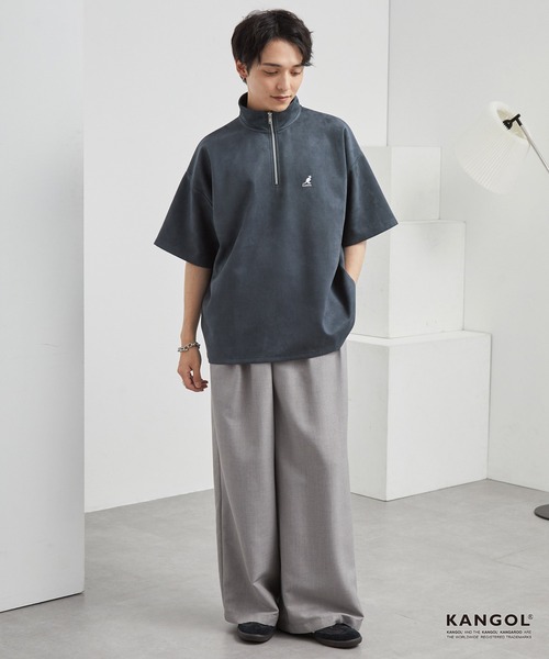 半額満載！スーパーSALE グランドセール！ KANGOL/カンゴール ワンポイント刺繍ブラッシュド ロゴ 別注 パンツ