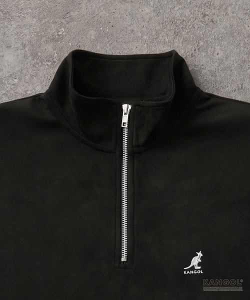 KANGOL（カンゴール）の「KANGOL/カンゴール 別注 ロゴ ワンポイント刺繍ブラッシュドハーフジップ半袖Tシャツ（Tシャツ/カットソー・メンズ・ダークグレー/ブラック/ライトグレー/オフホワイト/ネイビー・M/L/S）」の22枚目の写真