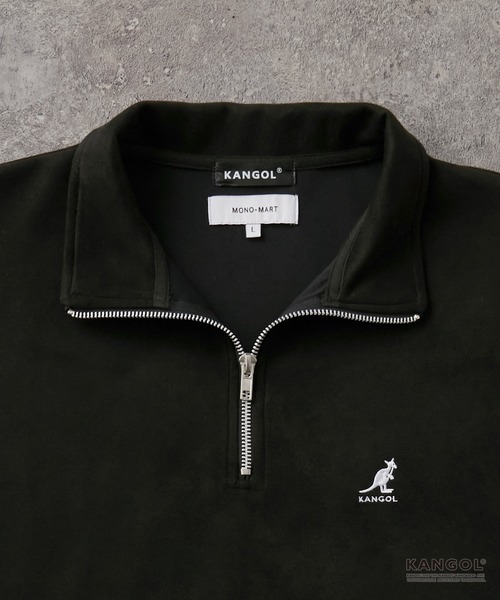 KANGOL（カンゴール）の「KANGOL/カンゴール 別注 ロゴ ワンポイント刺繍ブラッシュドハーフジップ半袖Tシャツ（Tシャツ/カットソー・メンズ・ダークグレー/ブラック/ライトグレー/オフホワイト/ネイビー・M/L/S）」の20枚目の写真