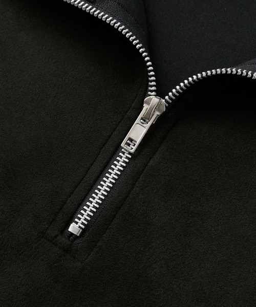 KANGOL（カンゴール）の「KANGOL/カンゴール 別注 ロゴ ワンポイント刺繍ブラッシュドハーフジップ半袖Tシャツ（Tシャツ/カットソー・メンズ・ダークグレー/ブラック/ライトグレー/オフホワイト/ネイビー・M/L/S）」の6枚目の写真