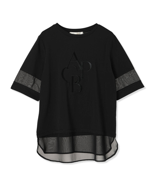 A/C DESIGN BY ALPHA CUBIC(エーシーデザインバイアルファキュービック)の「【接触冷感・UVカット】シアー切替えロゴTシャツ(Tシャツ/カットソー・レディース・ブラック/チャコールグレー/オフホワイト・M/L/LL/3L)」の20枚目の写真