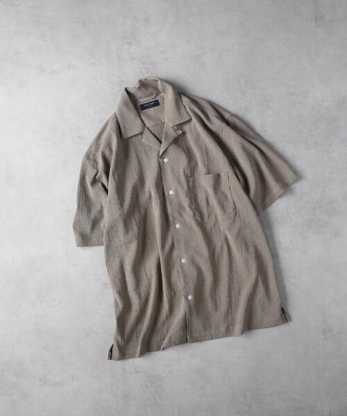 BACK NUMBER（バックナンバー）の「BACK NUMBER(バックナンバー)楊柳オープンカラー半袖シャツ（シャツ/ブラウス・メンズ・オリーブ/ネイビー/ベージュ・L/XL/M）」の16枚目の写真