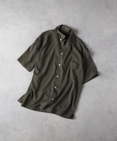 BACK NUMBER（バックナンバー）の「BACK NUMBER(バックナンバー)楊柳オープンカラー半袖シャツ（シャツ/ブラウス・メンズ・オリーブ/ネイビー/ベージュ・L/XL/M）」の18枚目の写真