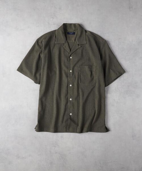 BACK NUMBER（バックナンバー）の「BACK NUMBER(バックナンバー)楊柳オープンカラー半袖シャツ（シャツ/ブラウス・メンズ・オリーブ/ネイビー/ベージュ・L/XL/M）」の21枚目の写真