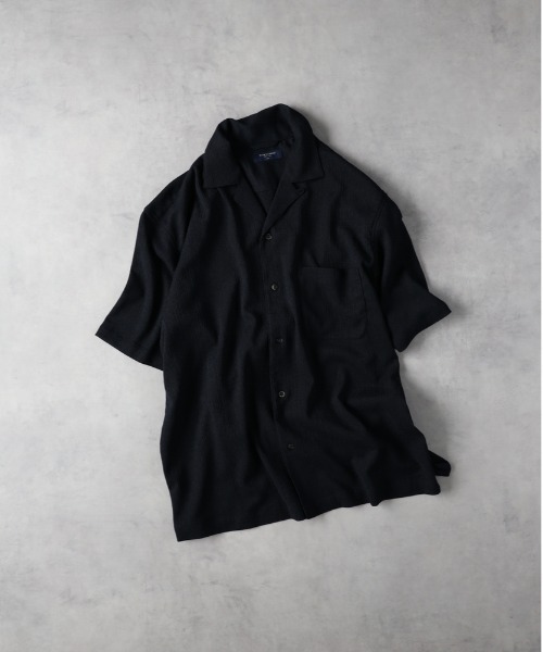BACK NUMBER（バックナンバー）の「BACK NUMBER(バックナンバー)楊柳オープンカラー半袖シャツ（シャツ/ブラウス・メンズ・オリーブ/ネイビー/ベージュ・L/XL/M）」の3枚目の写真