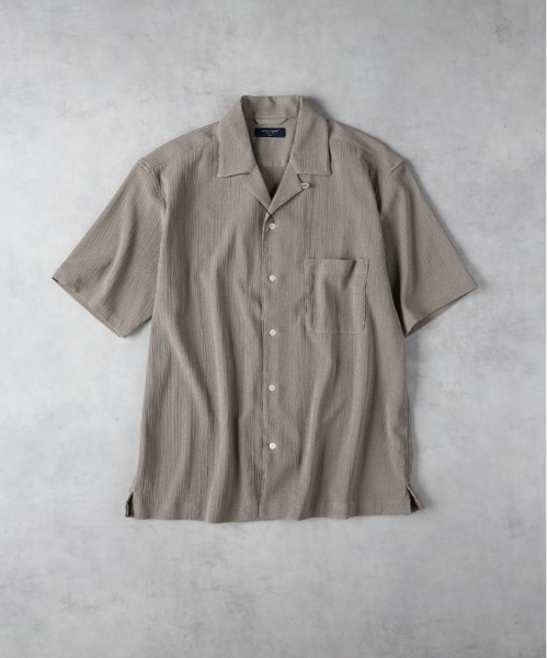 BACK NUMBER（バックナンバー）の「BACK NUMBER(バックナンバー)楊柳オープンカラー半袖シャツ（シャツ/ブラウス・メンズ・オリーブ/ネイビー/ベージュ・L/XL/M）」の10枚目の写真